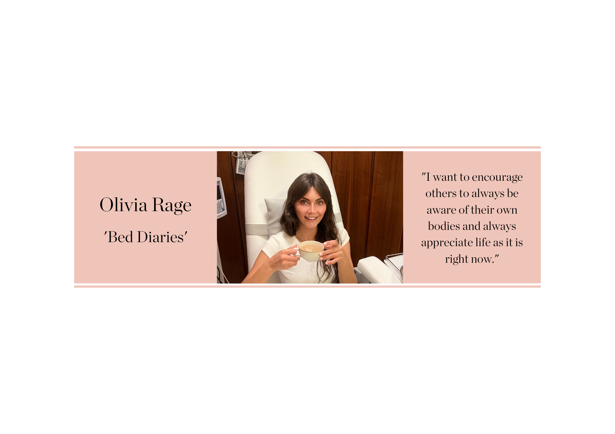 Olivia Rage picture from 'Bed Diaries' and quote