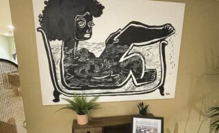 Image of the new painting donated by Tania sculpture