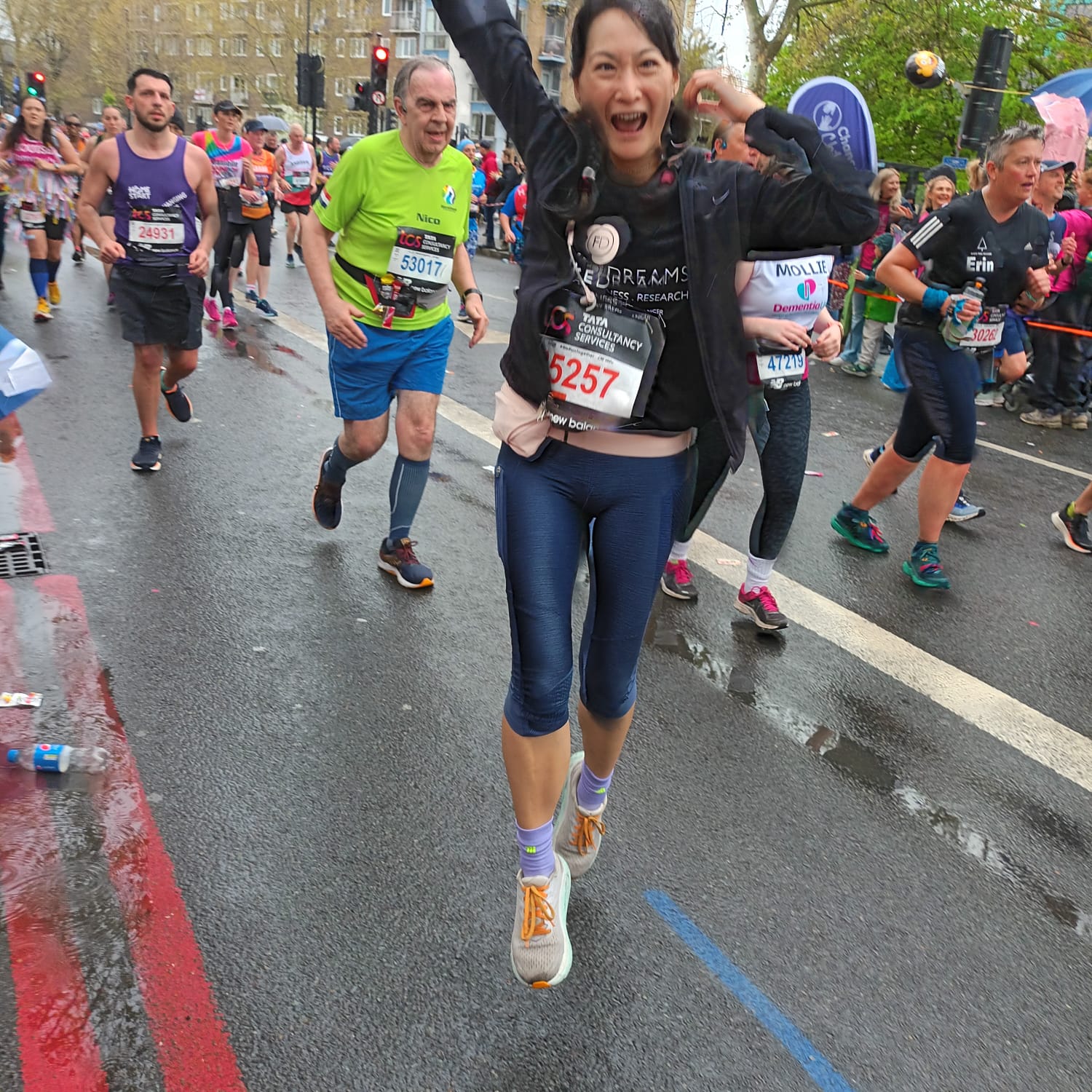 Michelle happy running the marathon in her future dreams t-shirt