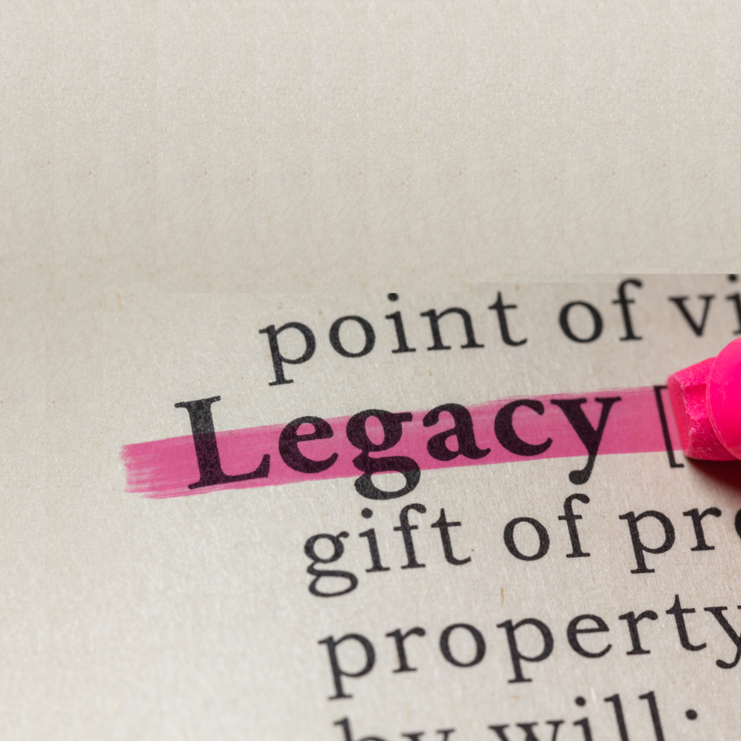 Legacy image highlighted legacy word in dictionary