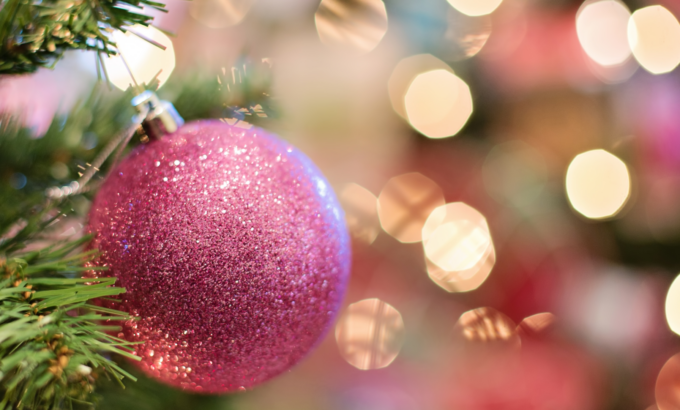 pink christmas bauble