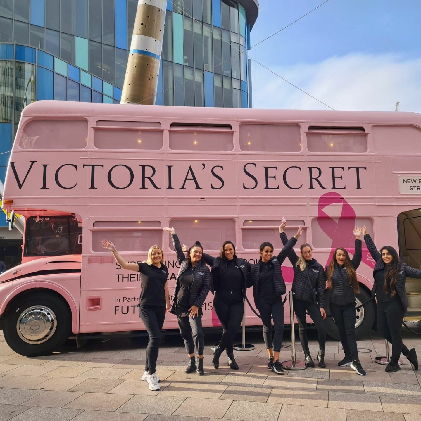 Victoria's secret bus raising awareness